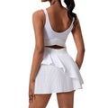 Outwear running butt lift one-piece tennis skirt outdoor with chest pad tight elastic slimming look sports dress for women yoga