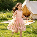Girls' summer dress  new style tank dress children's heavily embroidered butterfly floral princess dress summer cross-border