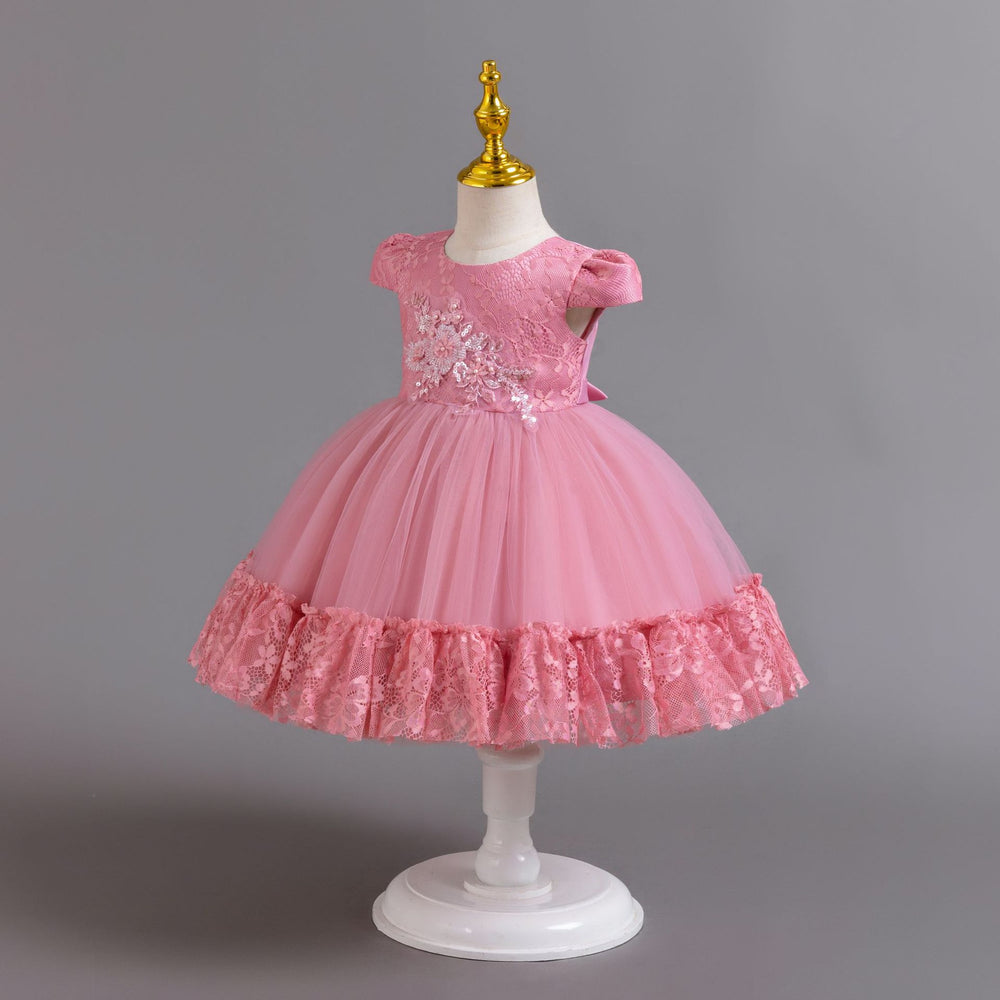 Exportin stockchildren's dresslace tutu princess dress one year old evening dress female baby dress