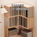 Rotating bookshelf, large capacity home storage rack, living room bookshelf, floor-standing storage rack, wall-mounted student bookcase, wooden bookshelf