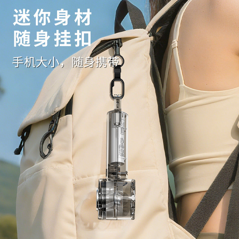 new product transparent handheld ice fan usb high wind power outdoor portable semiconductor turbine cooling fan