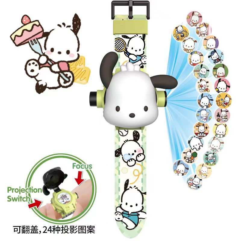 Sanrio kids' projector watch - new 2024 toy for toddlers & girls - cute princess shara light-up early education cartoon watch