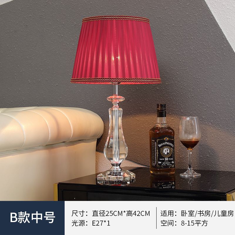 Modern fashion crystal table lamp bedroom bedside lighting living room light luxury warm romantic wedding american style dimmable remote control
