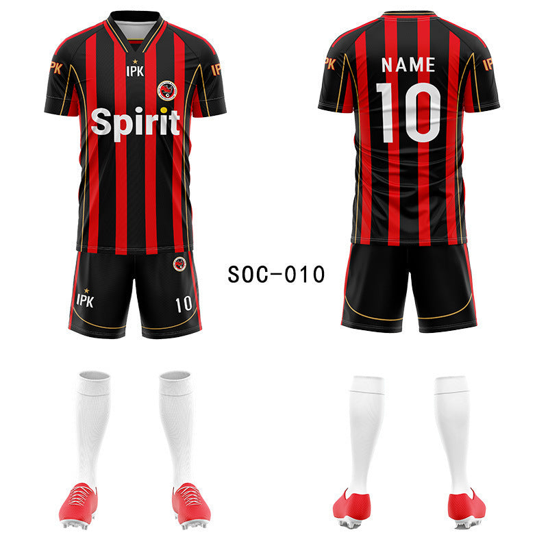 2025 new football jersey set men's football jersey team game jersey short-sleeved sports training jersey customization