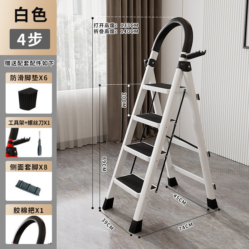 Ladder for homefoldable telescopic small lightweight three-step ladder stool multi-functional herringbone ladder step climbing ladder shrink ladder