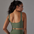 New arrival cross-border fashion seamless knittingpure color dot suspender beautiful back bra sports running fitness wear vest for women