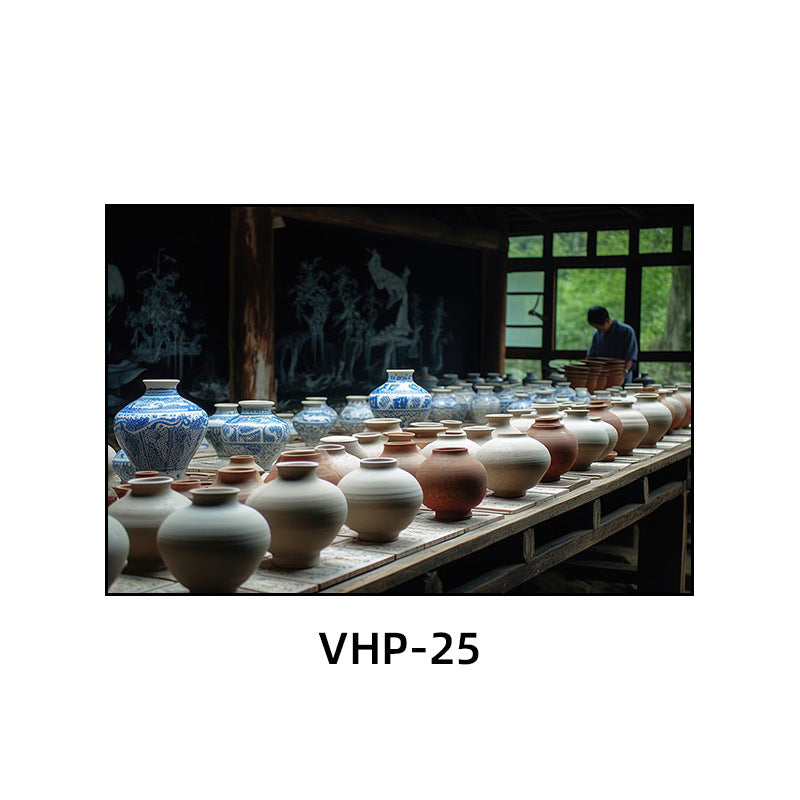 Blue and white porcelain decorative painting vase porcelain ceramic new Chinese style living room hanging painting hotel hotel restaurant box Chinese style