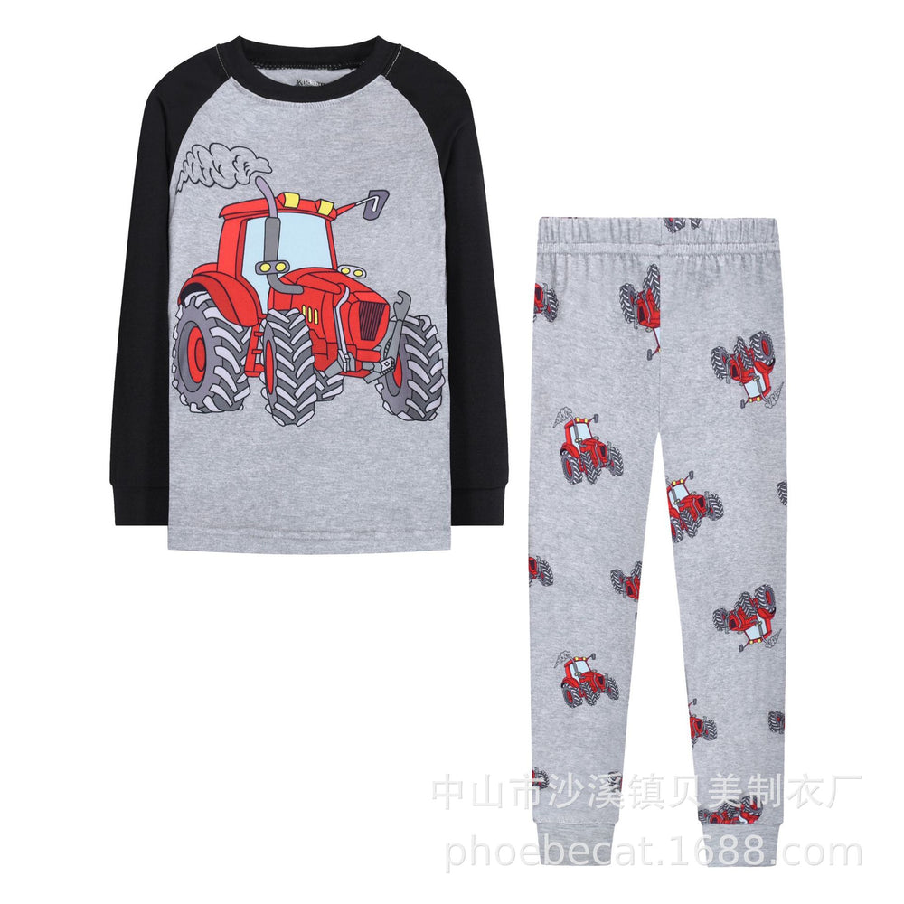 autumn new children's home clothes cute triceratops pajamas export children's clothing wholesale