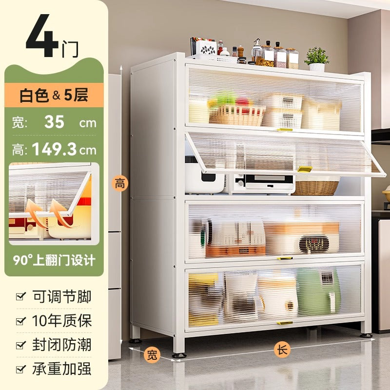 Kitchen storage rack floor-standing multi-layer storage cabinet for home with door dust-proof multi-functional cabinet sideboard storage cabinet
