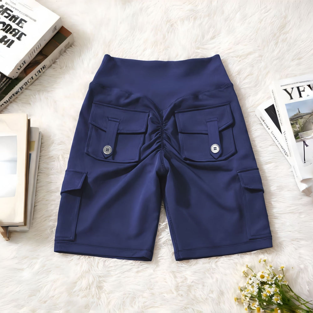 Yeoreo same style nylon brushed sports yoga cycling half length pants flap pocket pants training butt lift brushed yoga shorts