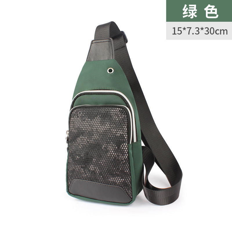 Customized trendy brand men's breast bag Oxford cloth sports shoulder lulu messenger bag multi-functional outdoor mobile phone bag custom