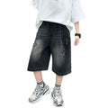 Kids' boys' summer lightweight pants - stylish new denim shorts for mid-to-large children - summer collection