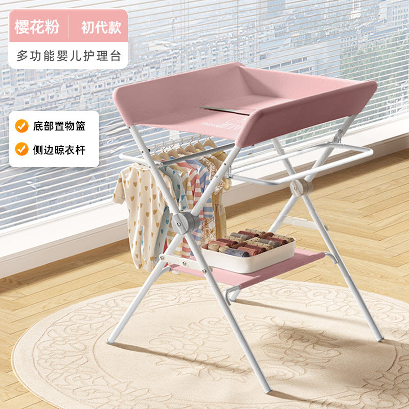 Changing table, baby care station, massage & bathing combo - foldable, portable, multifunctional newborn baby bed with changing and touching surface