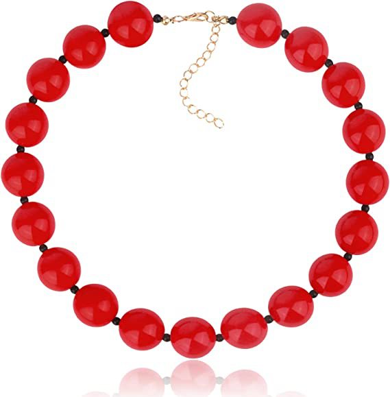 Amazon's new jewelry acrylic beaded necklace resin colorful beaded stylish necklace necklace for men and women