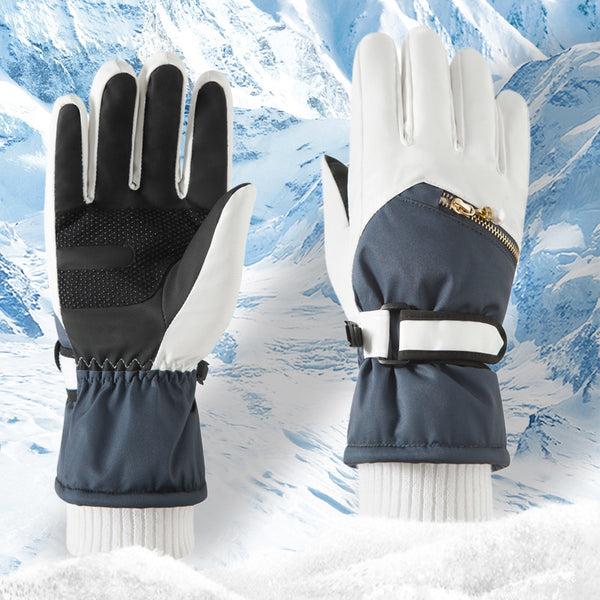 Ski gloves women's winter warm fleece windproof waterproof non-slip touch screen bicycle riding gloves