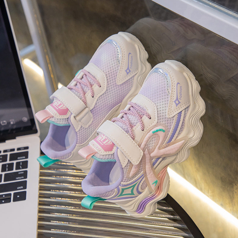 Children's daily versatile dad shoes boys and girls simple and comfortable mesh breathable sports shoes non-slip and wear-resistant casual shoes