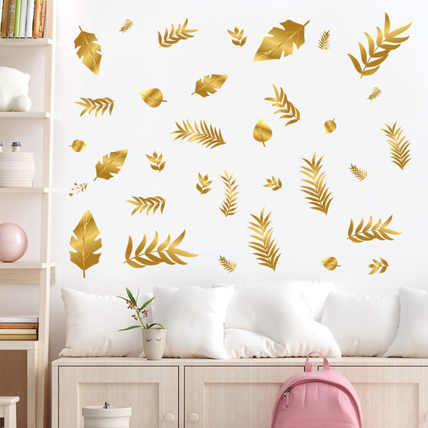 Gold leaf wall sticker    living room bedroom room decoration sticker self-adhesive sticker wholesale