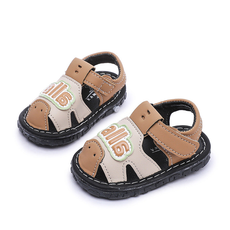 Jiao jiao shoes  summer soft sole non-slip baby sandals, 1-2 years old boys and girls, princess closed-toe infant first walker shoes