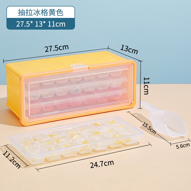 Liheng Amazon's new ice box, home-made ice cube mold multi-layer ice box, pp plastic pumping ice with lid