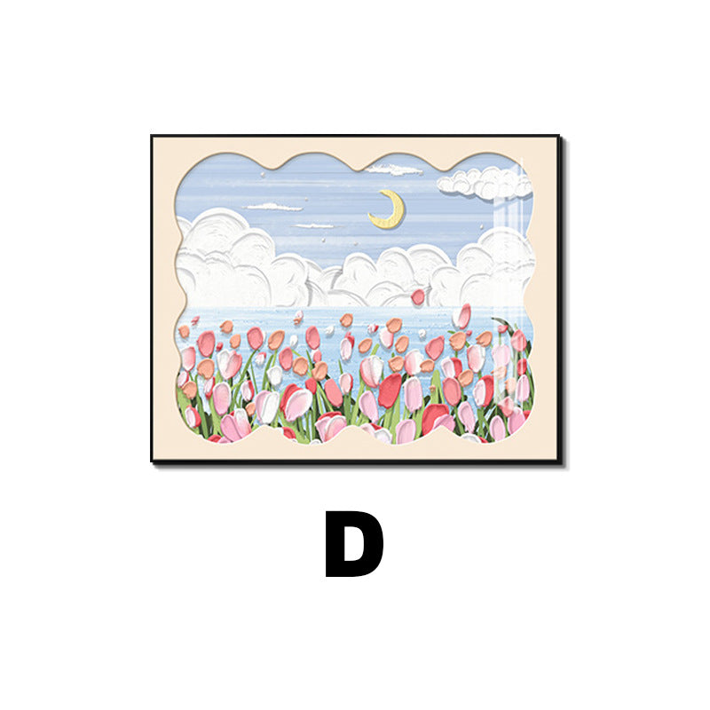 Cream wind meter box decorative painting multimedia distribution box non-punching mural weak electric box switch box blocking hanging painting