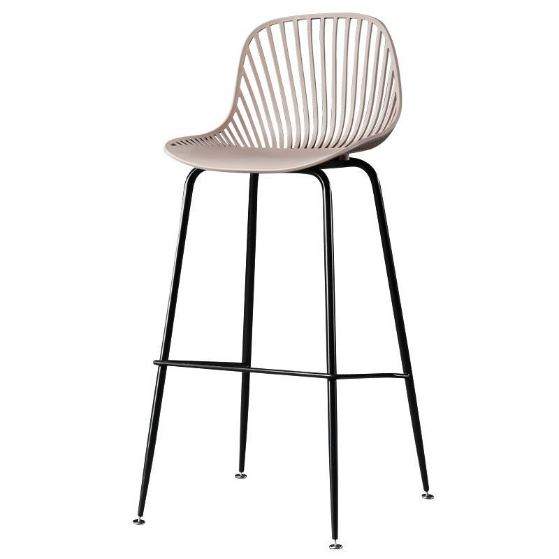 Scandinavian bar chair high stool modern casual plastic bar chair for homepopular back bar stool iron dining chair