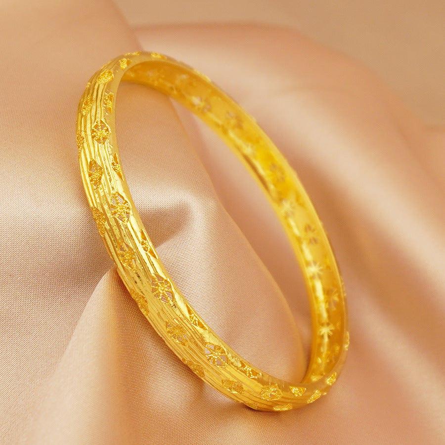 wholesale 24k gold plated bangle dubai wedding indian nigerian women's bridal gold sand bangle jewelry