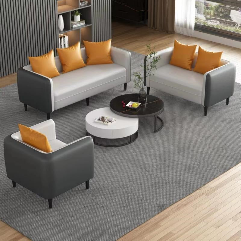 Office sofa leather sofa casual modern office reception guest sofa free combination reception sofa