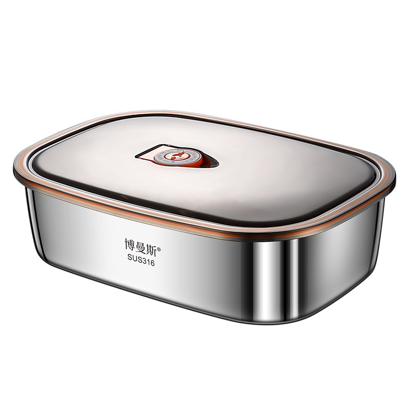 316 stainless steel micro-vacuum crisper lunch box large-capacity office worker bento box student portable lunch box set