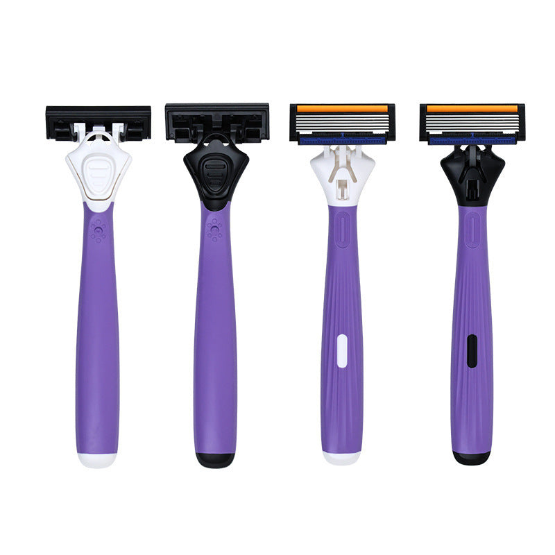 Factory custom women's razor with replaceable heads, stainless steel blades, manual shaver, new model