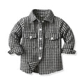 New arrivalpreppy style boys spring & fall clothing cotton long sleevesplaidkidsshirt brushed outwear children's clothing manufacturer wholesale