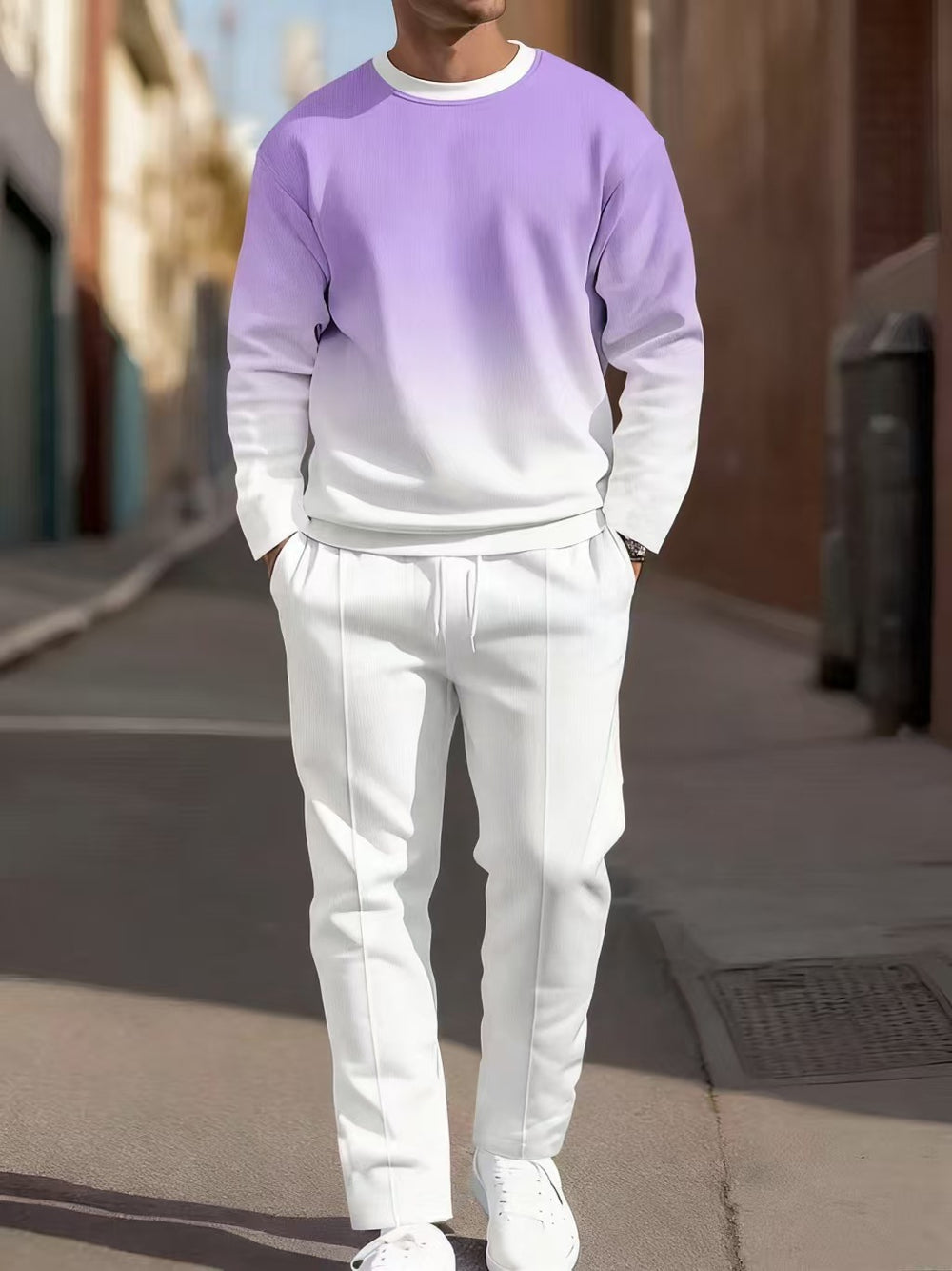 cross-border e-commerce 3d digital print men's autumn/winter new casual fitted long-sleeve hoodie and pants set
