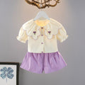 Girls' summer outfit set -  new fashionable two-piece short-sleeve set for baby girls