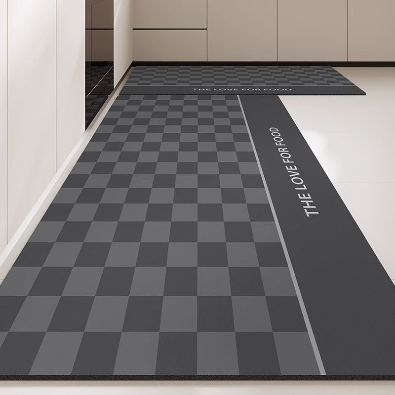 Kitchen floor mat - wipeable, low-maintenance, waterproof mat -  new design - stain-resistant diatomaceous earth mud mat - special anti-slip, oil-proof foot mat