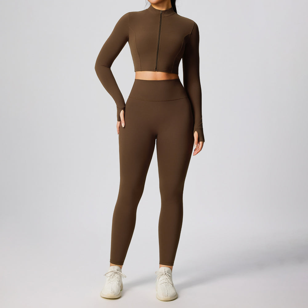 new women's compression activewear set - cloud-like breathable stretch fitness outfit for outdoor running and yoga