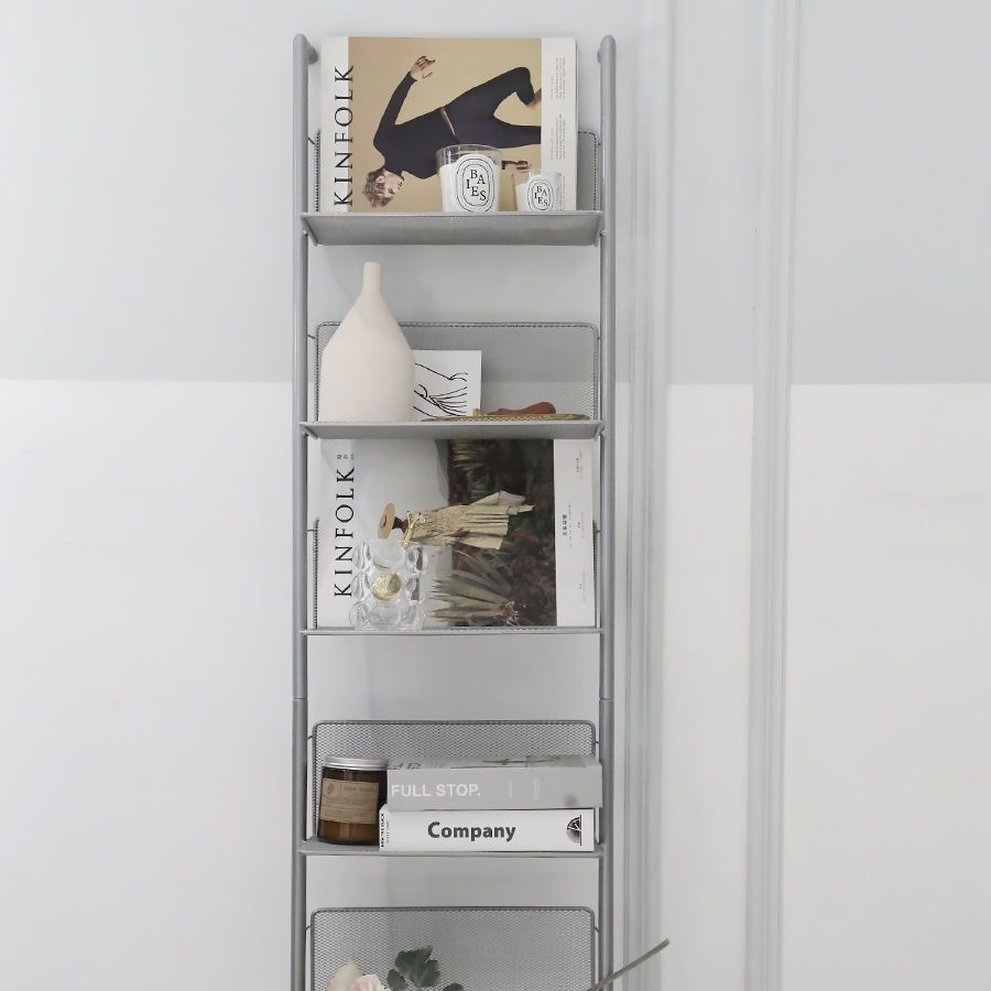 Newspaper and magazine storage rack ins style cd rack vintage living room floor-standing multi-layer simple xiaohongshu blogger same style bookshelf