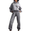 cross-border e-commerce women's fashion: european and american summer new arrivals - solid color casual sporty hoodie and pants set