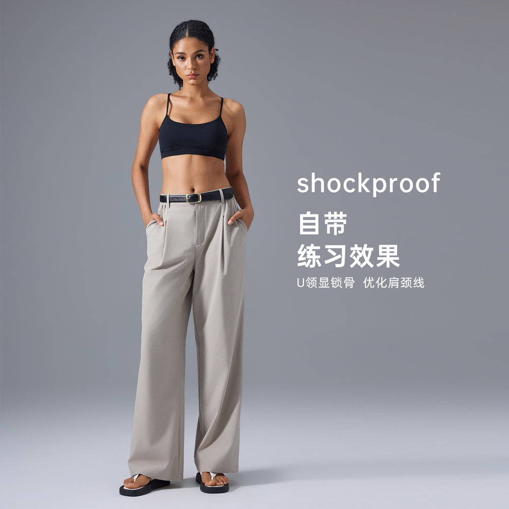 Adjustable straps backless sports bra women's running shockproof fitness bra barely-there yoga bra d25108