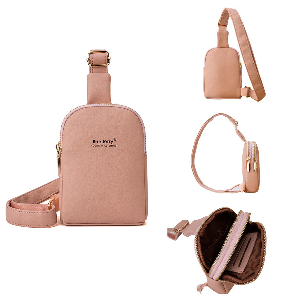 Baellerry new women's large-capacity breast bag  solid color versatile messenger shoulder bag fashionable mobile phone bag