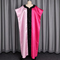 New african party dress - color block batwing sleeve design satin robe bubudress