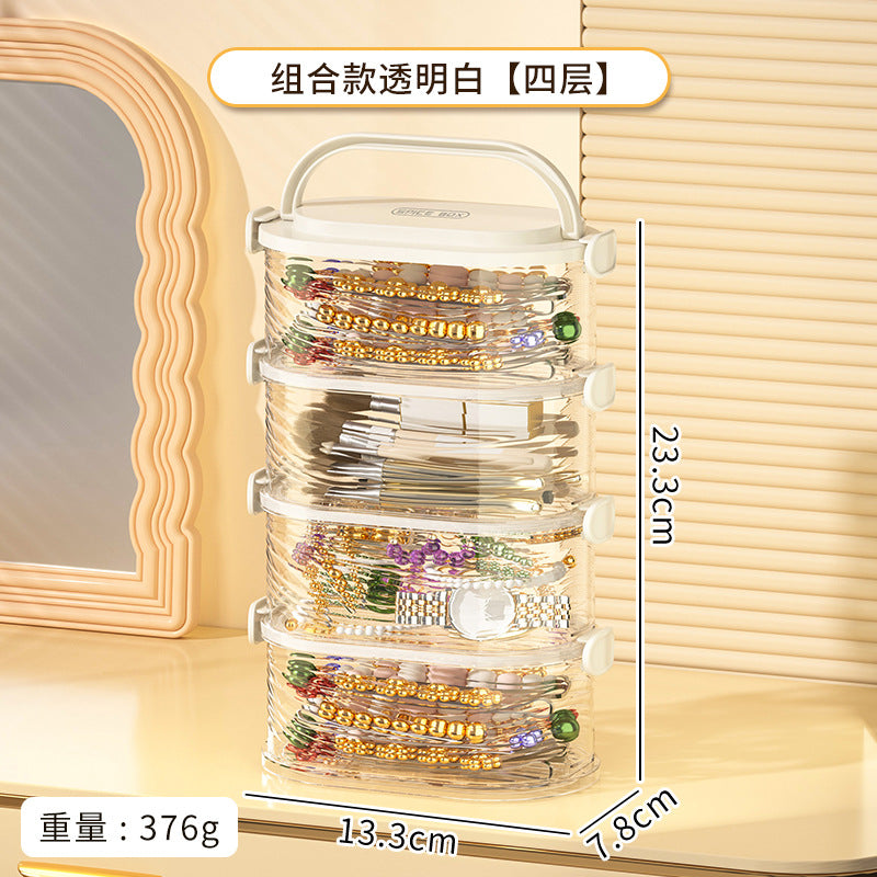 Customizable desktop storage box, multi-layer hair accessories, jewelry box, hair band, hair rope, hairpin, jewelry, transparent storage box.