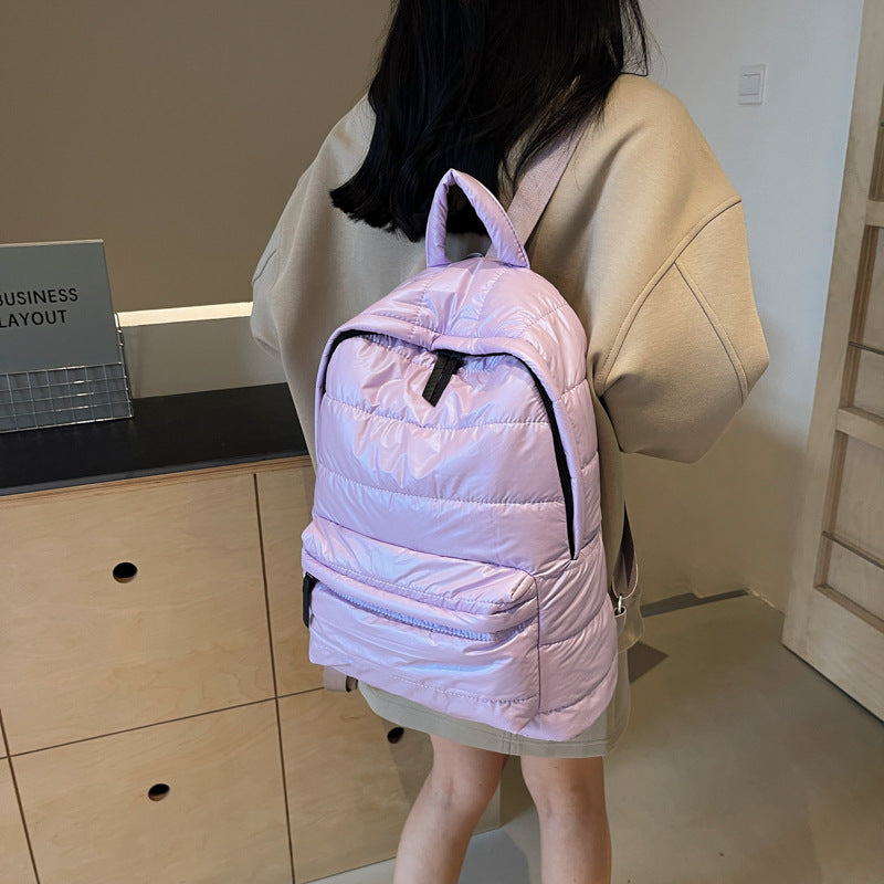 New popular cotton clothes backpack women's casual versatile space cotton backpack  wholesale large-capacity lightweight bag