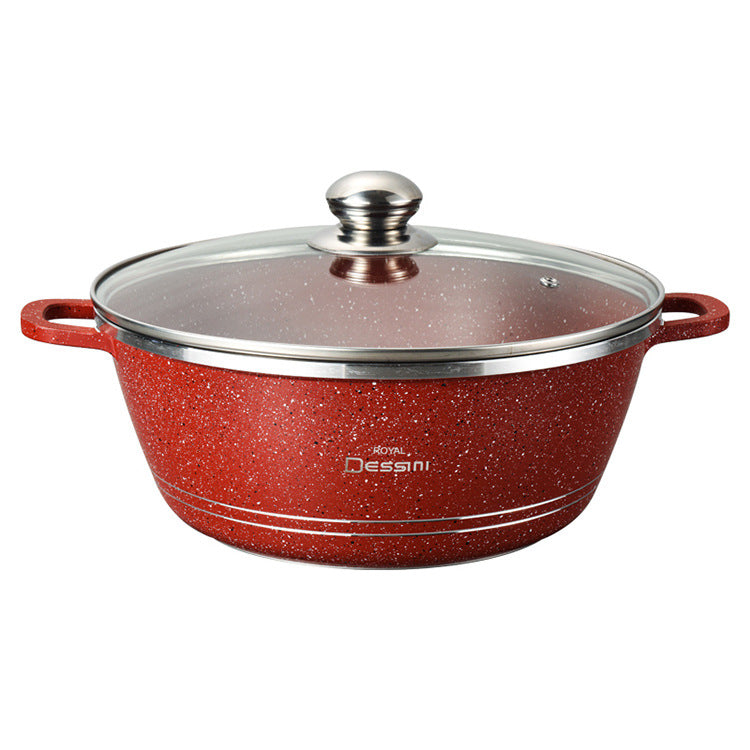Royaldessini23pcs medical stone non-stick aluminum pot soup pot frying pan for home kitchen appliances for home pot
