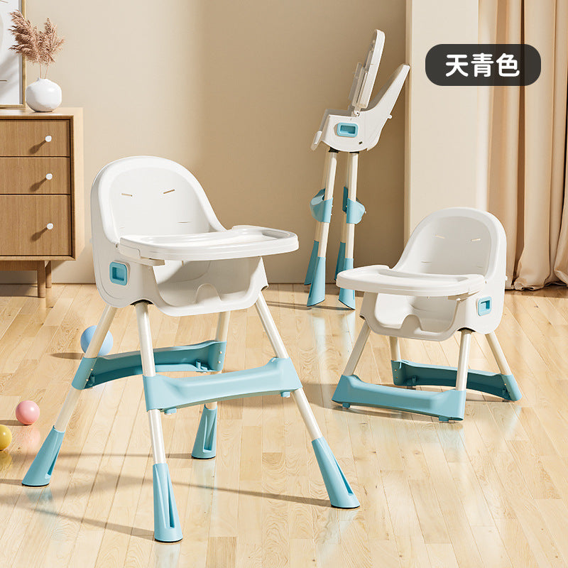 Baby high chair - foldable, portable, home use - infant learning seat for feeding - multifunctional dining chair for kids
