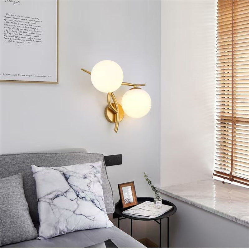 Artistic bedside wall lamp staircase balcony led wall sconce bedroom bedside light double head living room aisle room wall light