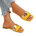 new flat slippers, plus size macaron gold trim, indoor/outdoor one-strap beach casual women's slippers