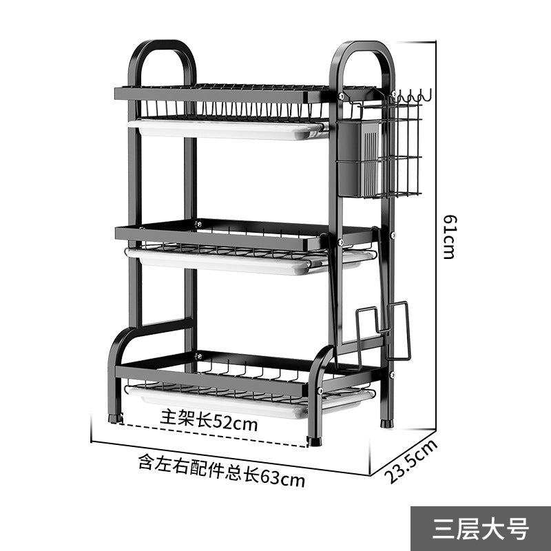 Kitchen Shelf Dishes Storage Rack Drain Rack Household Multifunctional Bowl Rack Tableware Storage Box Cupboard