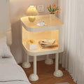 Cute cream style bedside table with lamp for home bedroom bedside side cabinet storage shelf small coffee table casual side table