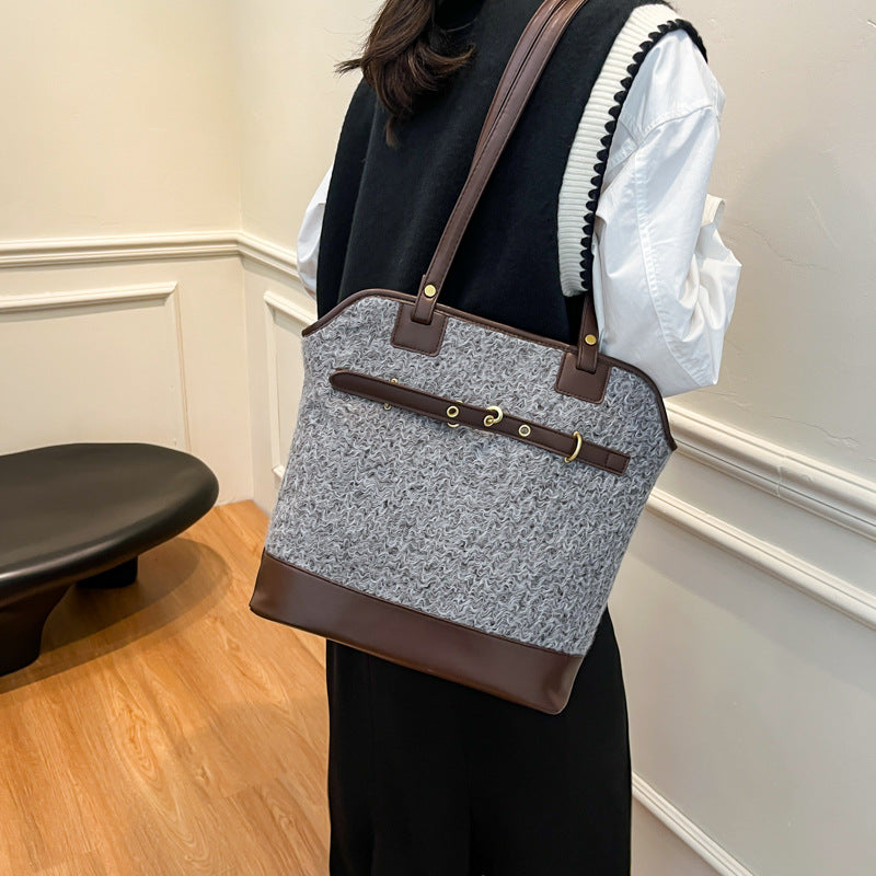 Retro trendy underarm tote bag women's 2025 autumn and winter new fashionable large-capacity shoulder bag niche design women's bag