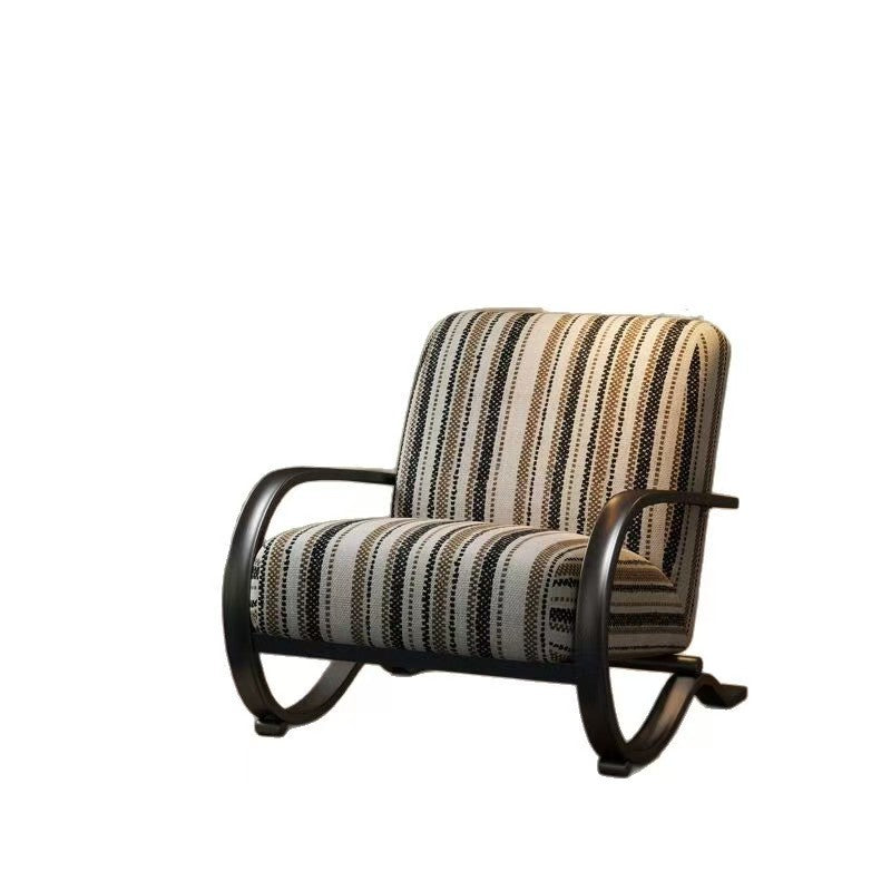 Retro sofa chair single burke casual chair balcony living room bedroom for homeplaid single chair lazy sofa manufacturer
