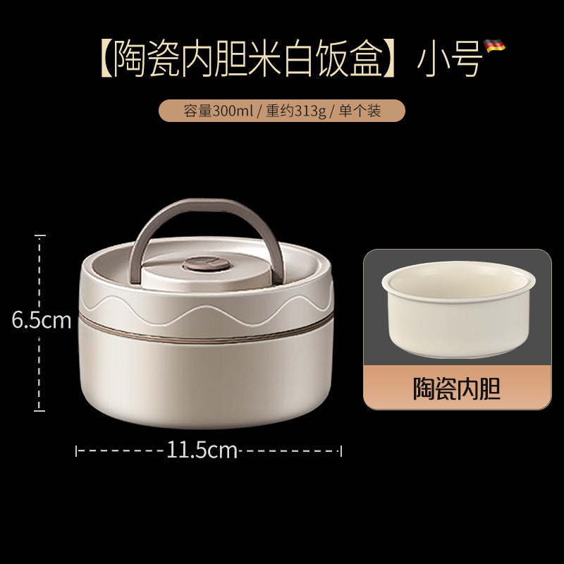 316L Stainless Steel Round Lunch Box Food Grade Sealed Fresh-keeping Box Microwave Heated Bento Box Set with Lid
